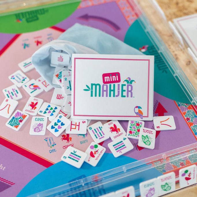 mini mahjer mahjong card in pink