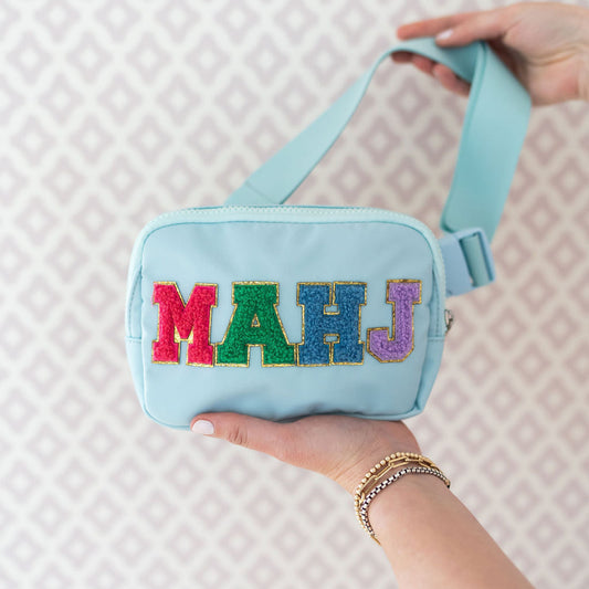 Tile & Travel Belt Bag:  Light Blue MAHJ