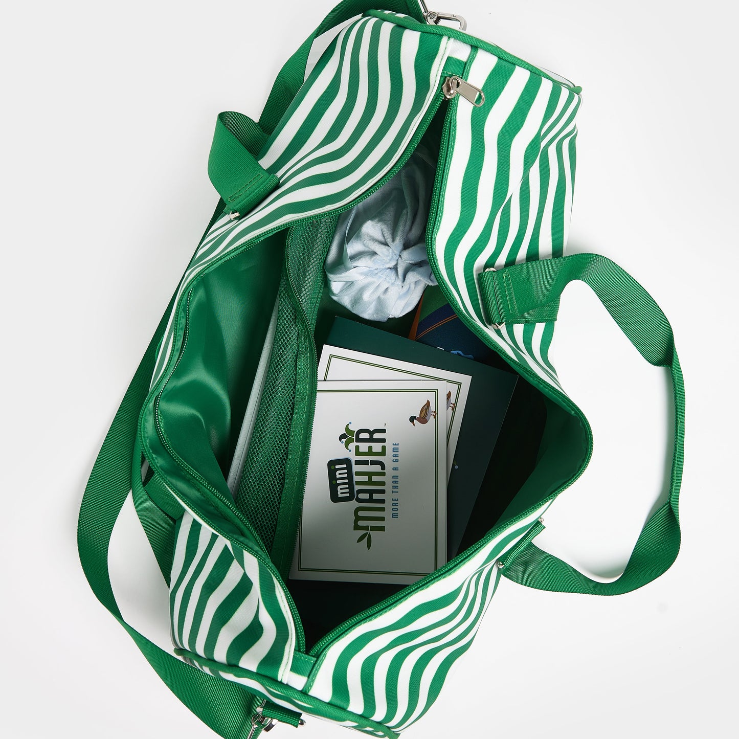 Carry All Bag: Green & White