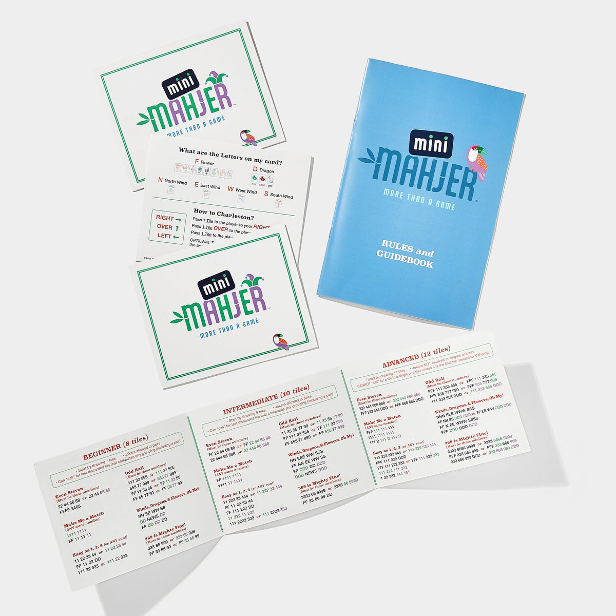Mini Mahjer Mahjong cards and instructional guide included in the Ski Edition Complete Travel Bundle